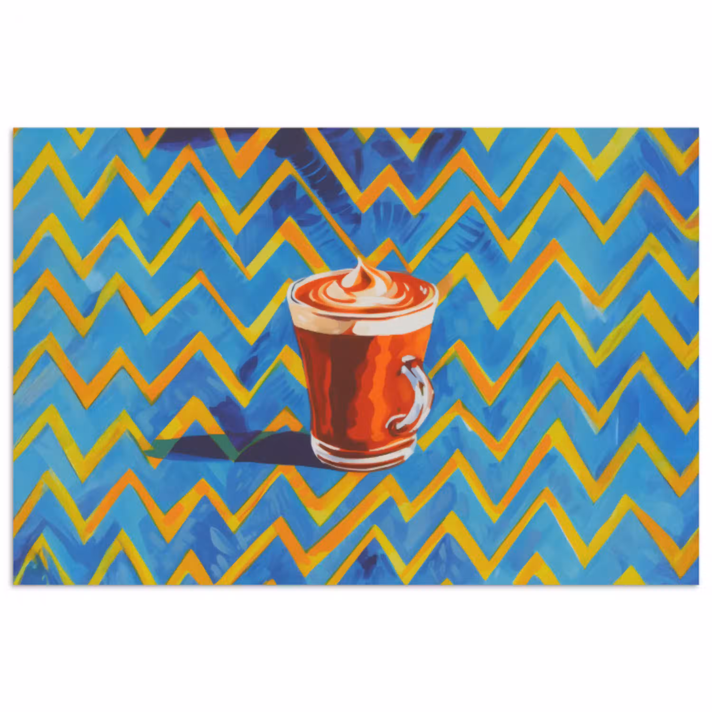 Mok - Koffie - Zigzag - Slagroom poster papier klein -3d