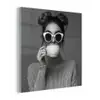 Vrouw - Koffie - Zwart - Wit plexiglas 5mm klein -z3d