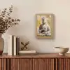 Boeddha - Bloem - Lotus - Wit - Goud - Zen Light Box met kabel (Tafellamp) klein -sfeer2