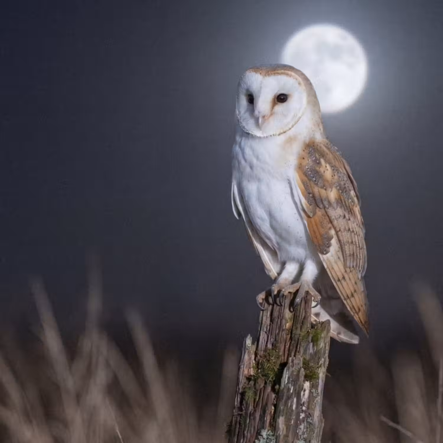 Behang - Kerkuil - Maan - Nacht