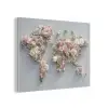 Wereldkaart - Rozen - Roze PET vilt klein -3d