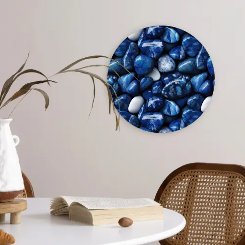 Luxe - Blauwe - Marmer - Stenen Wandcirkel plexiglas klein 852 -sfeer4