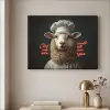 Schaap - Kokskleding - Neon - Quote Textielframe zwart klein -sfeer2