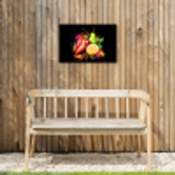 Paprika - Peer - Citroen - Graffiti - Verf - Abstract Tuinposter op houten frame 2 cm dik klein -sfeer4