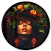 Vrouw - Zwart - Bessen - Bramen - Appels Fotolijst rond zonder passe partout klein -3d