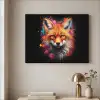 Graffiti - Vos - Zwart - Pop art Textielframe zwart klein -sfeer2