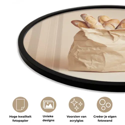 Baguette - Brood - Stokbrood - Beige Fotolijst rond zonder passe partout klein -closeup_NL