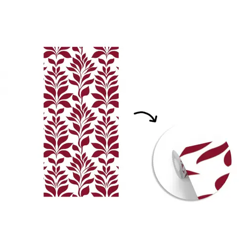 Abstract - Bladeren - Burgundy fotobehang vinyl groot 64 -3d