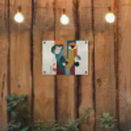Geometrisch - Strakke vormen - Kleurrijk tuinposter los doek klein -sfeer1