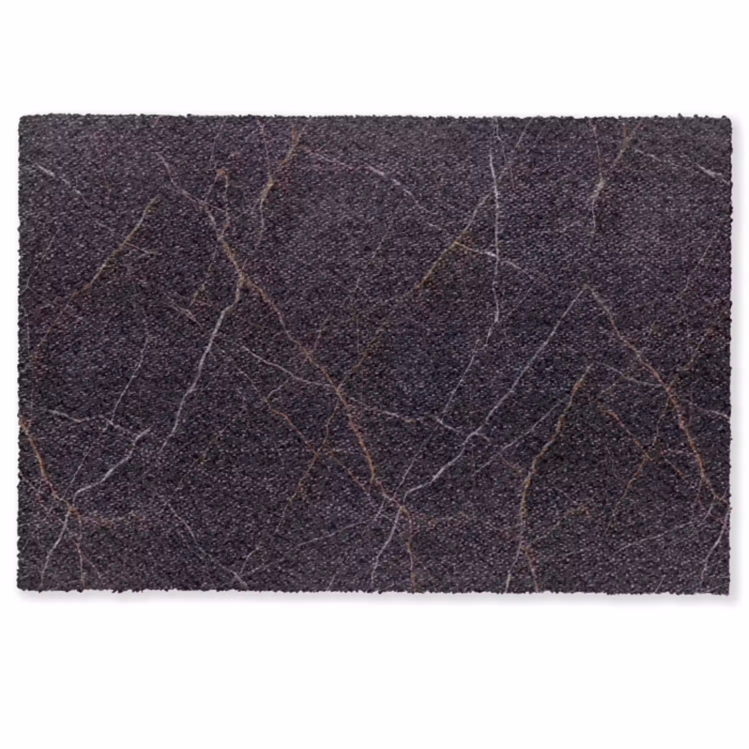 Natuursteen - Marmerpatroon - Abstract - Modern - Zwart - Goud Deurmat klein -zkaufland3d