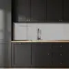 Grijs - Effen print keuken achterwand 2 middel 871 -sfeer1