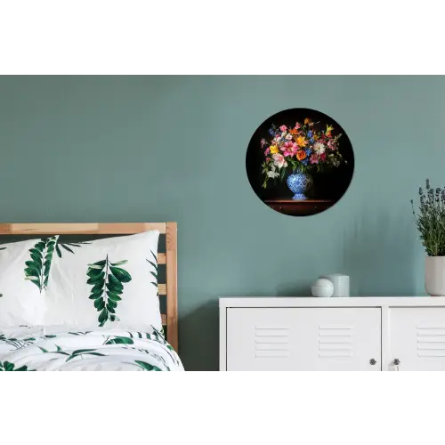 Kleur - Vaas - Bloemen - Boeket Wandcirkel aluminium klein -slaapkamer