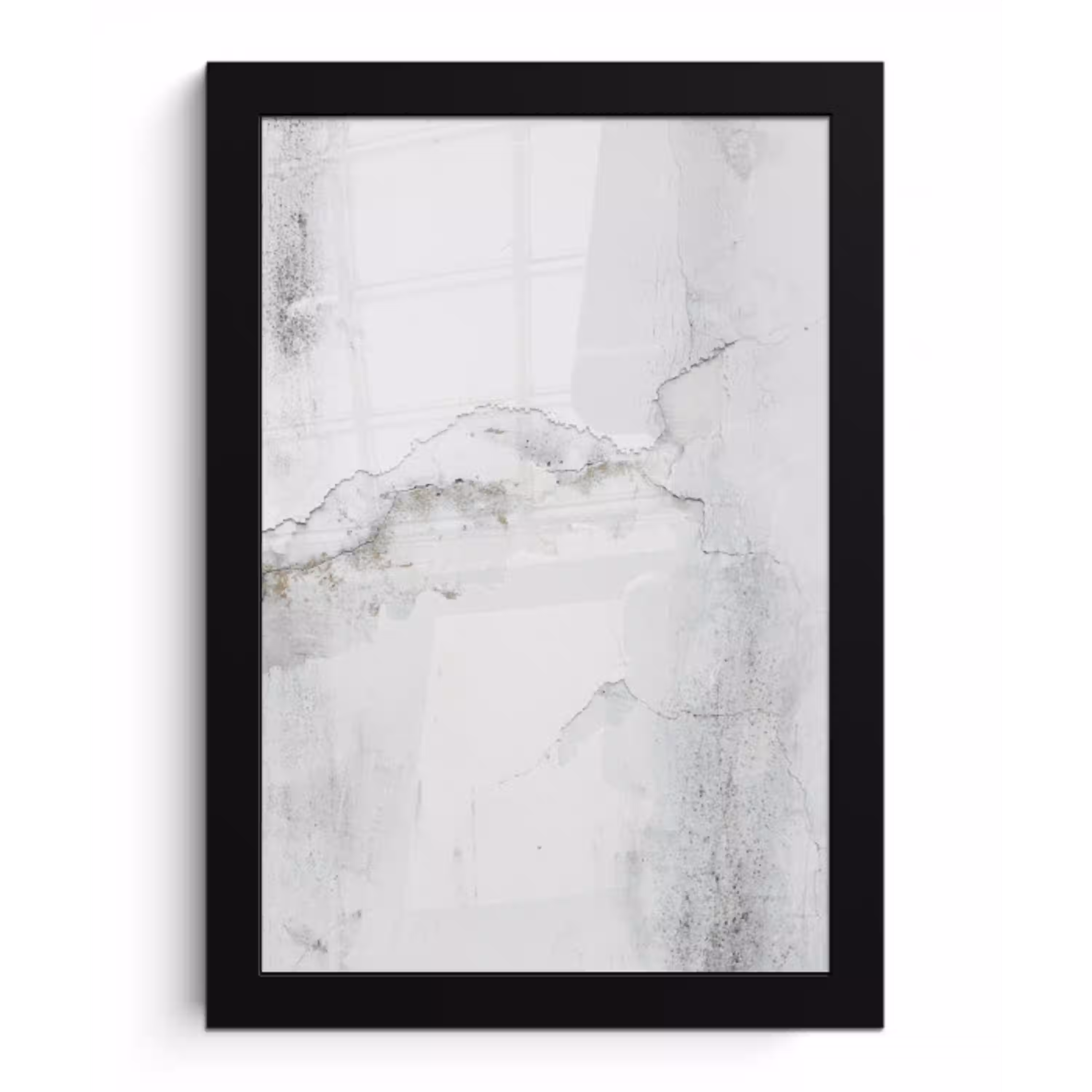 Beton - Grijs - Wit fotolijst zwart zonder passe partout klein -3d