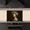 Bloemenstilte - Vrouw - Portret keuken achterwand spatscherm klein -sfeer1