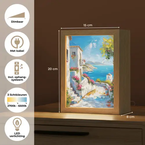 Landschap - Bloemen - Natuur - Zomer Light Box met kabel (Tafellamp) klein -USP_NL