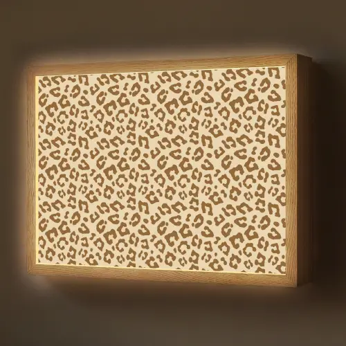 Luipaard - Bruin - Patroon Light Box met batterij (Wandlamp) middel 907 -z3d_website