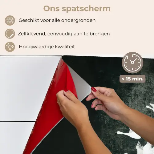 Vogel - Japandi - Groen keuken achterwand spatscherm klein -spatscherm_NL