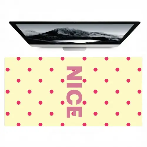 Nice - Stippen - Roze - Geel Muismat XXL klein -zzz3d