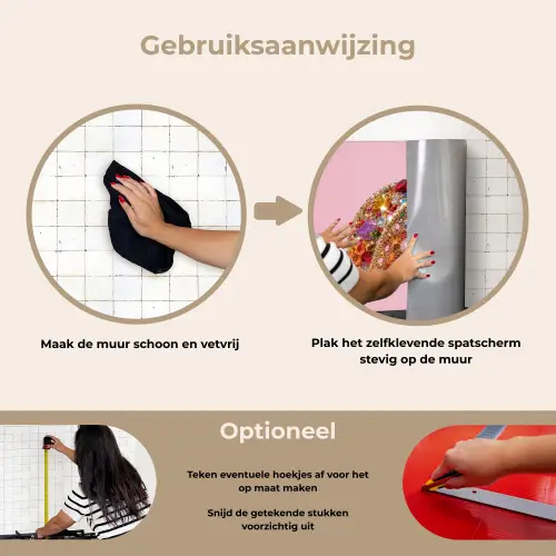 Taco - Kleurrijk - Edelstenen - Goud keuken achterwand spatscherm klein -gebruiksaanwijzing_NL