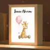 Giraf - Baby - Dieren - Roze ballon Light Box met kabel (Kinderlampje) klein -zzz_3d_website