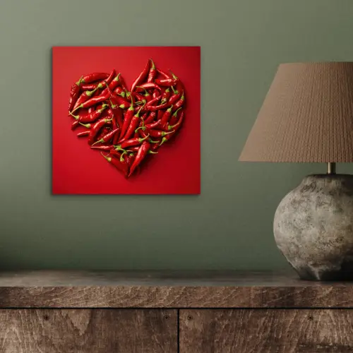 Pepers - Rood - Hart aluminium wit klein -sfeer2
