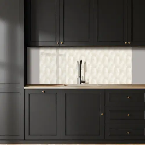 Bladeren - Beige - Wit - Botanisch - Natuur keuken achterwand 2 middel -sfeer1