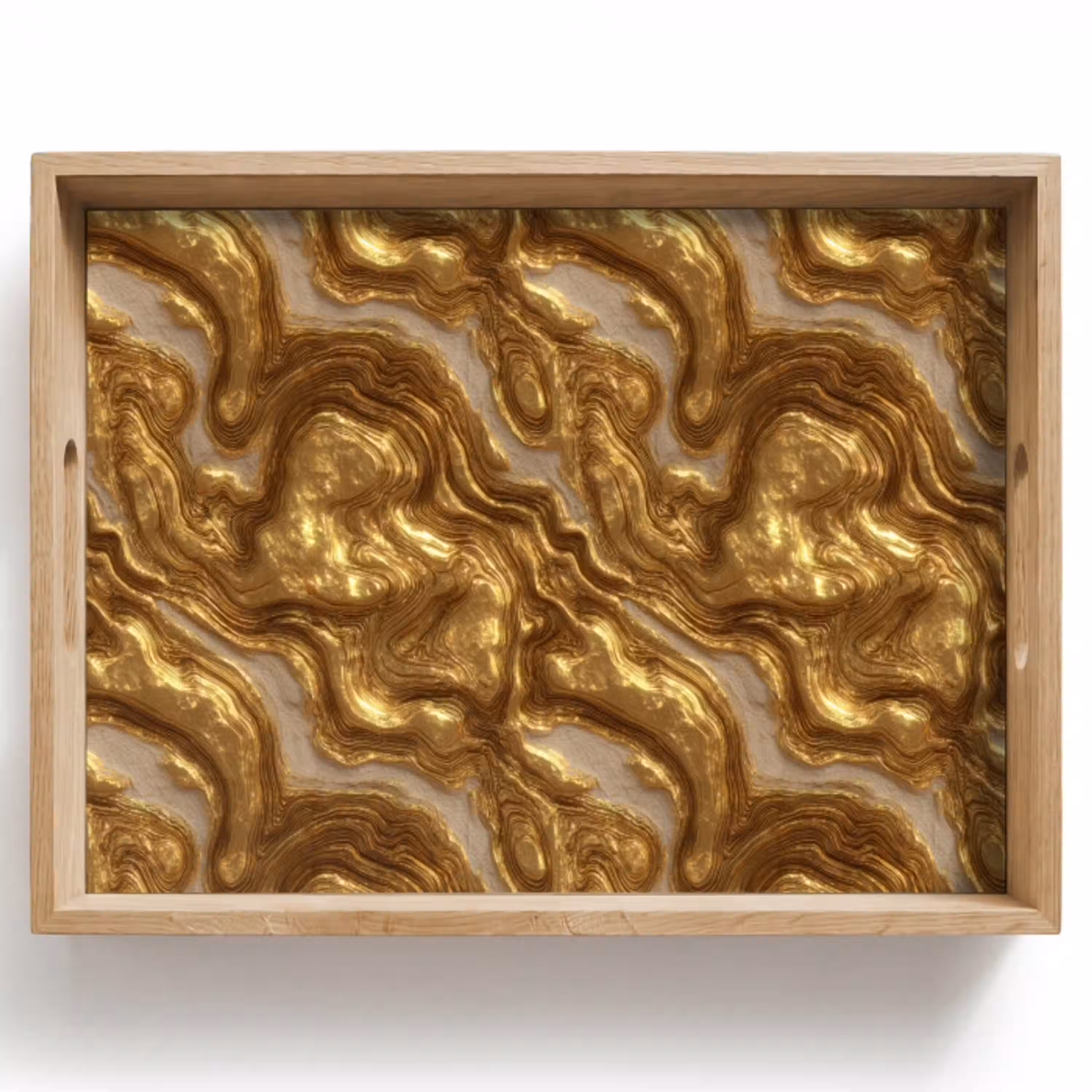 Golven - Organisch - Goud - Crème Dienblad Rechthoek middel 911 -z3d_shopping