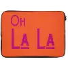 Oh la la - Oranje - Roze - Scheeflettertype laptophoes neopreen klein -zkaufland3dotto