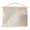 Golvende lijnen - Vloeiend - Zandkleurig textielposter latten blank klein -3d