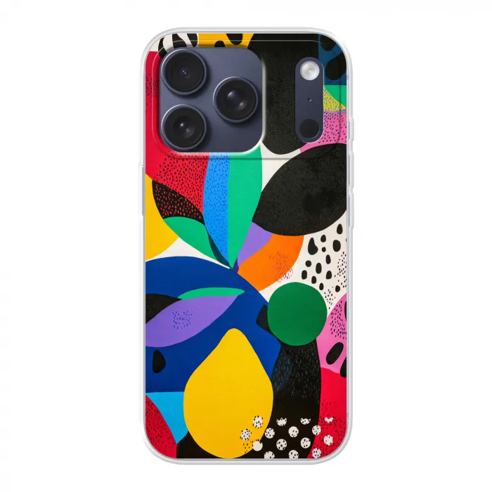 Vormen - Stippen - Kleurrijk Telefoonhoesje iPhone 17 Pro klein -3d