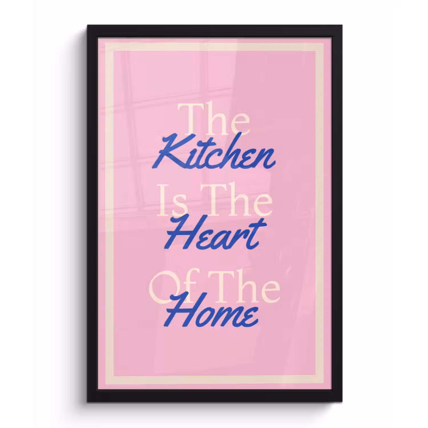 Poster met lijst - Tekst - Blauw - Keuken - Kader