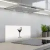 Cocktail - Glas - Olijf - Minimalistisch keuken achterwand spatscherm klein -3d_schuin