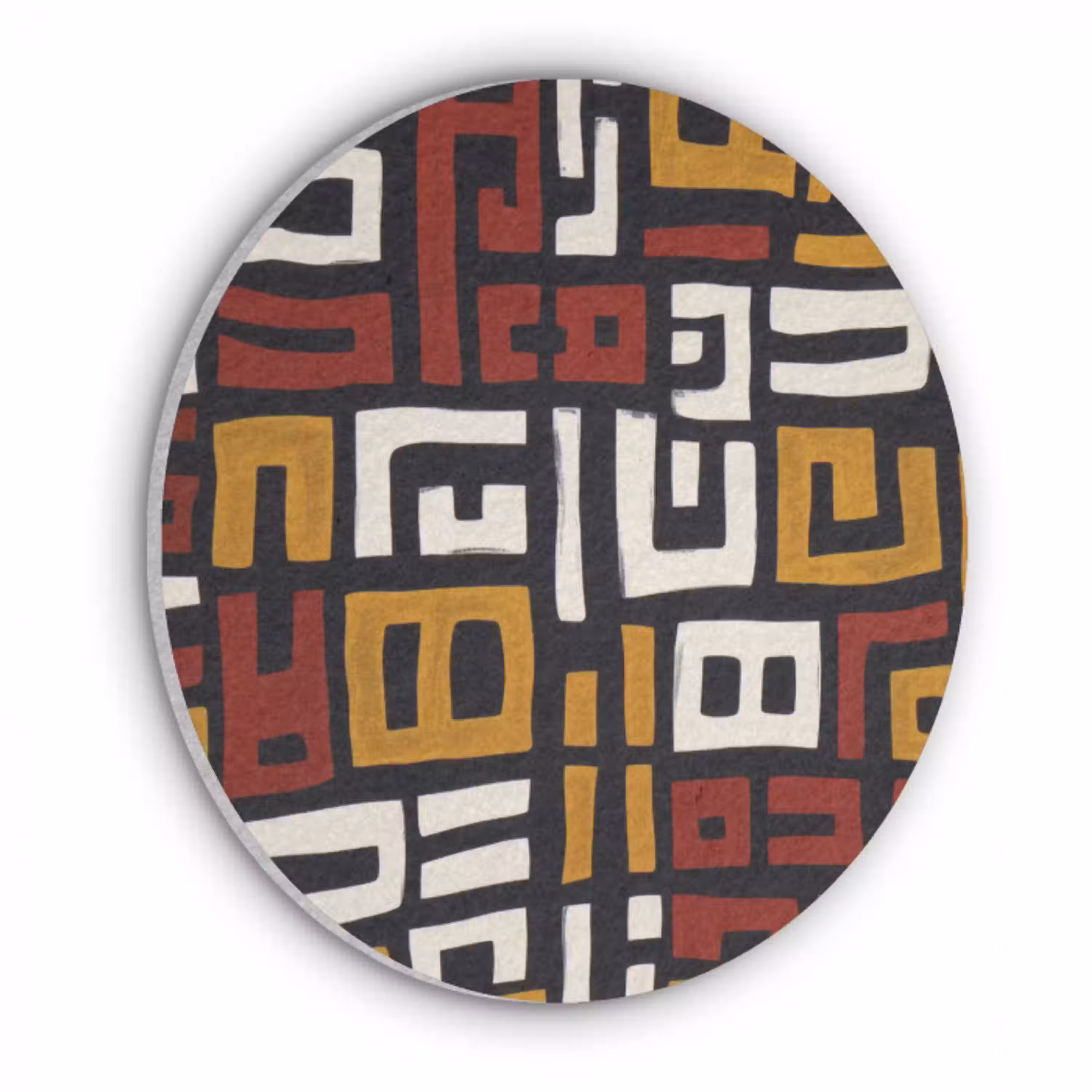 Abstract - Patroon - Rood Akoestische PET Vilt - Rond klein -3d