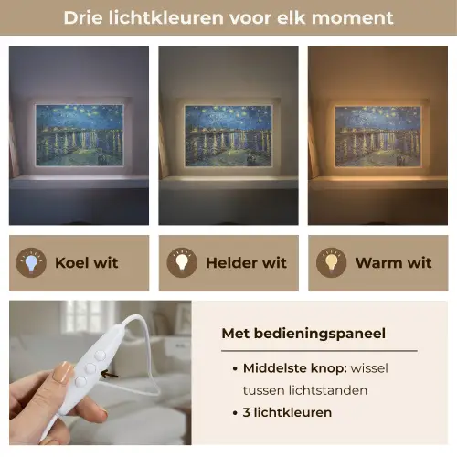 Van Gogh - Brug - Oude meesters Light Box met kabel (Tafellamp) klein -USP_lichtkleurNL