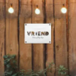 Vriend - Lettercollage tuinposter los doek klein -sfeer1