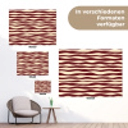Golven - Rood - Patroon - Crème tuinposter los doek klein 239 -Xsfeer9_DE