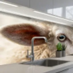 Schaap - Oog - Wit keuken achterwand 2 middel -3d_schuin