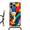 Abstract - Planten - Vormen - Kleurrijk Hoesje iPhone 16 Pro Max met koord klein -3d