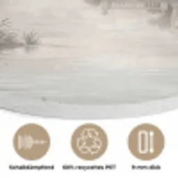 Landschap - Water - Natuur - Sepia Akoestische PET Vilt - Rond klein -closeup_DE