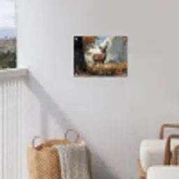 Hert - Herfstkleuren - Boom - Gewei tuinposter los doek klein -sfeer8