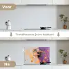 Abstract - Vrouw - Bloemenkroon - Goud keuken achterwand spatscherm klein -voor_na_NL