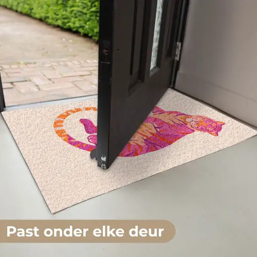 Tijger - Roze - Oranje Deurmat klein -USP_NL