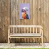 Papegaai - Koksmuts - Paars - Cute Tuinposter op houten frame 2 cm dik klein -sfeer4