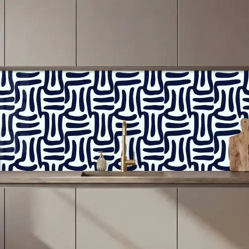 Abstract - Modern - Blauw keuken achterwand 2 middel 871 zz_3dshopping