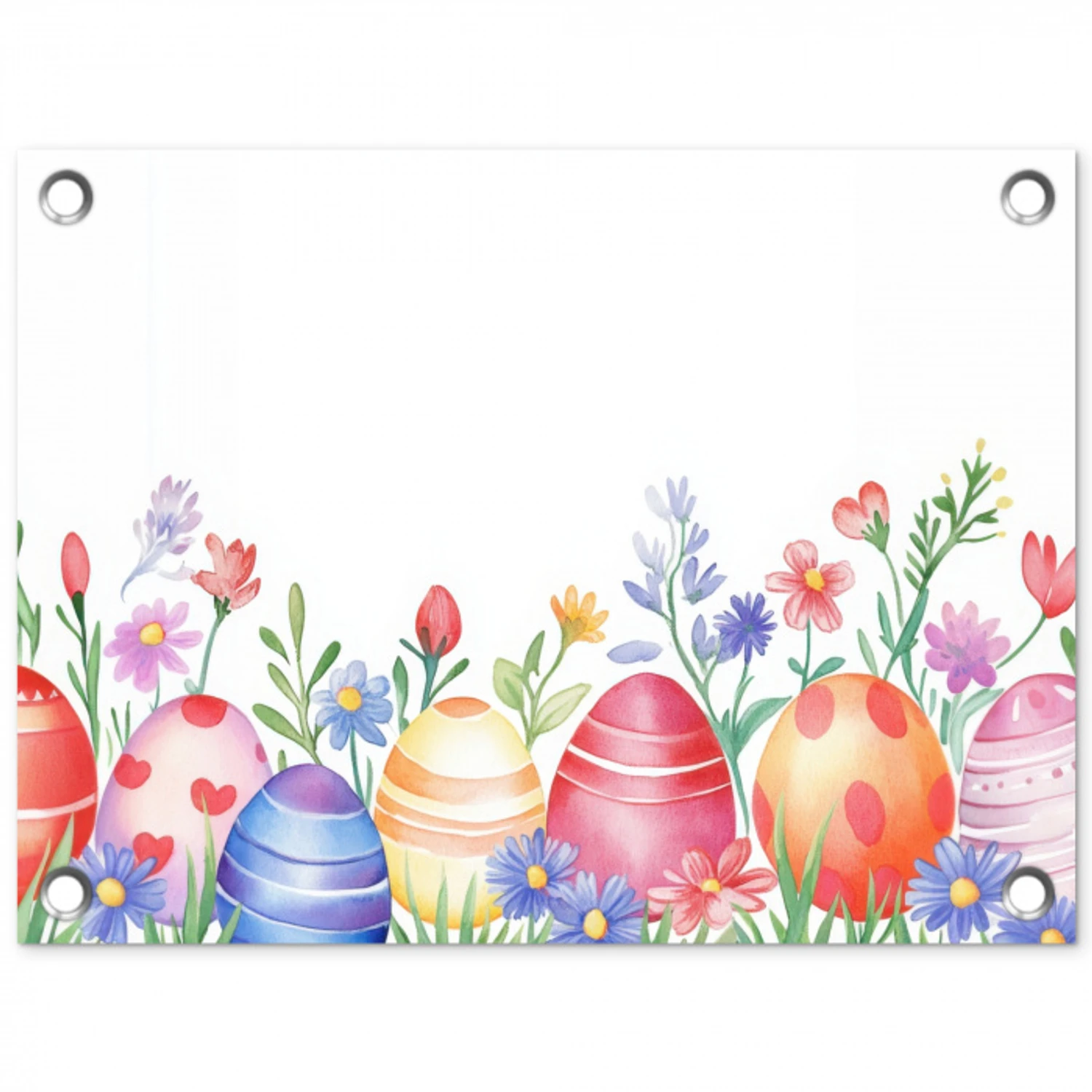 Bloementuin - Kleurrijk - Eieren tuinposter los doek klein -3d