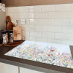 Weidebloemen - Illustratie - Kleurrijk Inductie beschermer vinyl 3mm klein -sfeer3