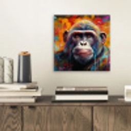 Aap - Gorilla - Graffiti - Dieren - Kleuren aluminium wit klein -sfeer1