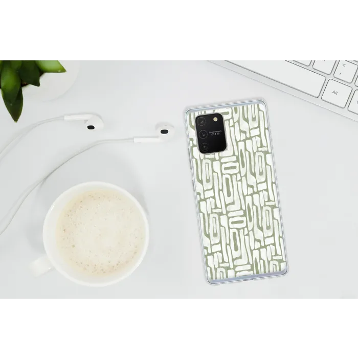 Groen - Wit - Kronkelen Telefoonhoesje Samsung Galaxy S10 Lite klein 364 -oordopS10Lite
