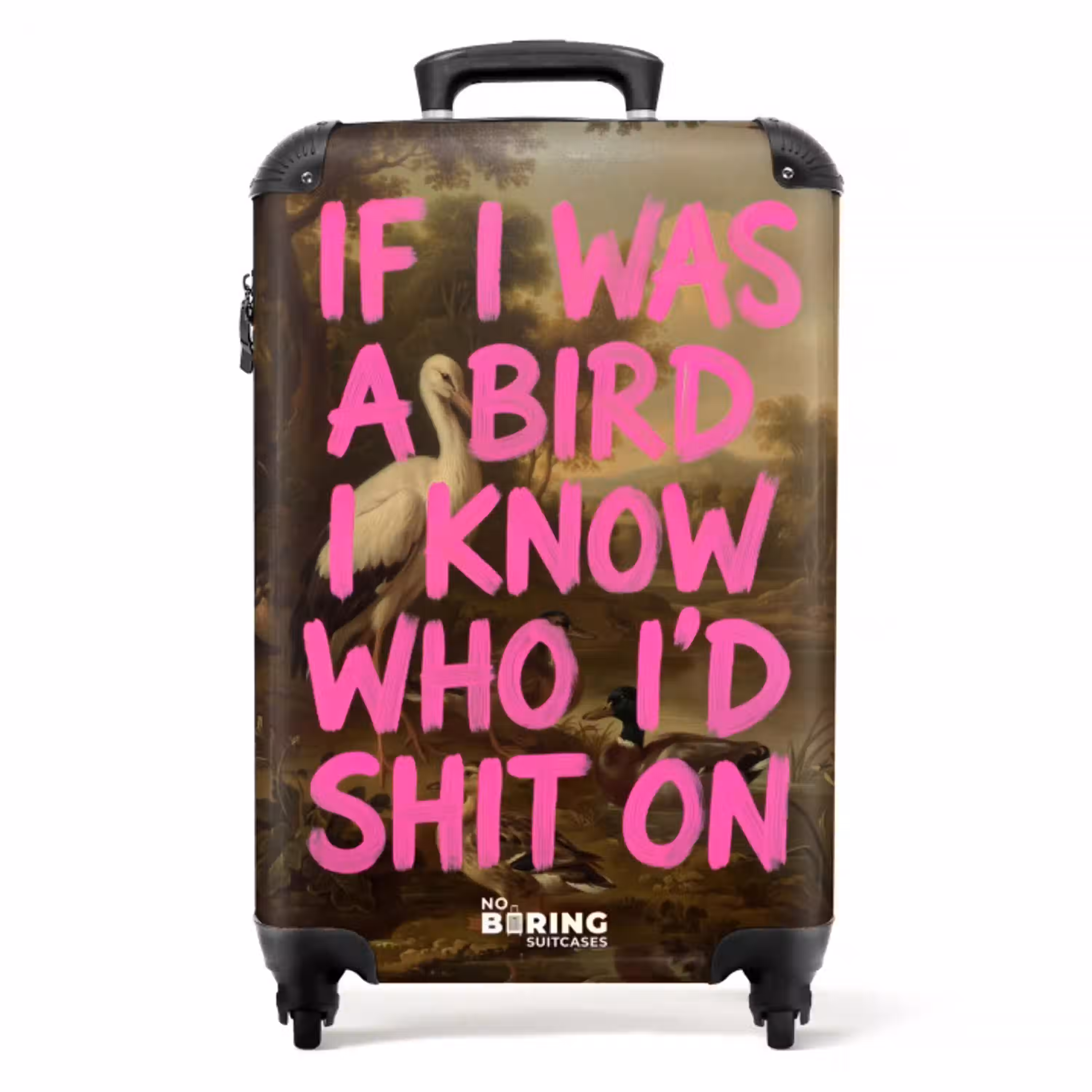 Klassiek - Humor - Roze NBS - Handbagage koffer - Volwassenen Unisex middel -productfoto_recht