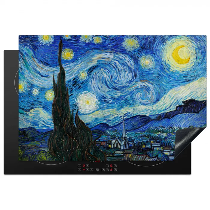 De sterrennacht - Vincent van Gogh Inductie beschermer vinyl 3mm klein -3d